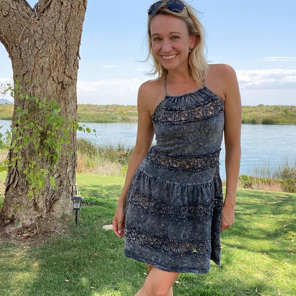 NWT Made in the USA - Knit Cotton Cut out Dress / Coverup - M, L